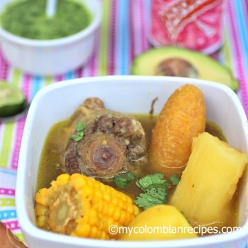 Sancocho de Cola (Oxtail Colombian Soup)|mycolombianrecipes.com