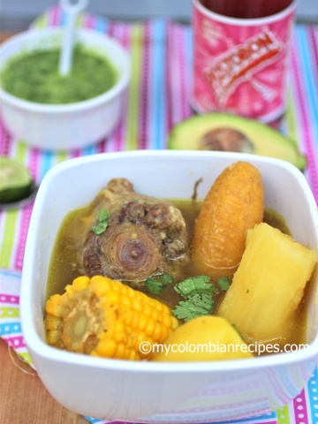 Sancocho de Cola (Oxtail Colombian Soup)|mycolombianrecipes.com