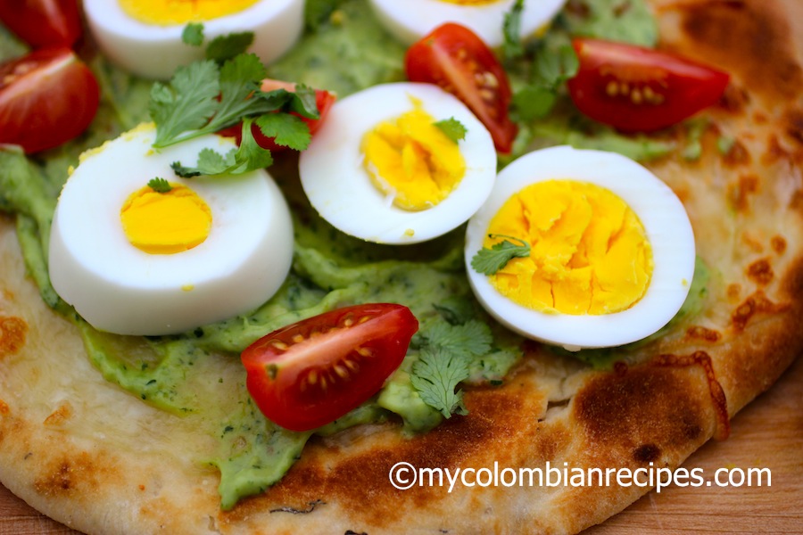 Avocado and Egg Flat Bread Pizza