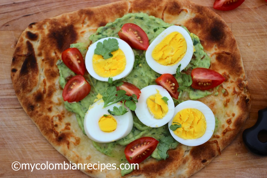 Avocado and Egg Flat Bread Pizza