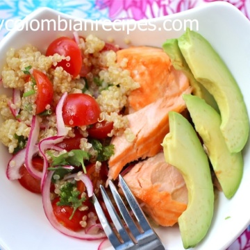 Quinoa, Salmon and Avocado Salad