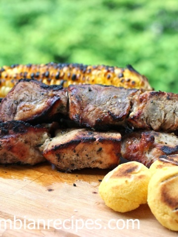 Chuzos o Pinchos de Cerdo (Colombian Grilled Pork Skewers)