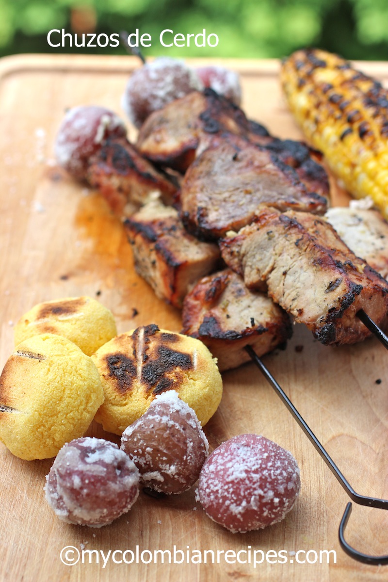 Chuzos o Pinchos de Cerdo (Colombian Grilled Pork Skewers)