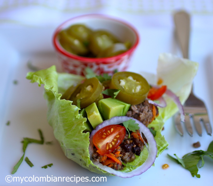 Beef Lettuce Wraps with Pickled Jalapeños