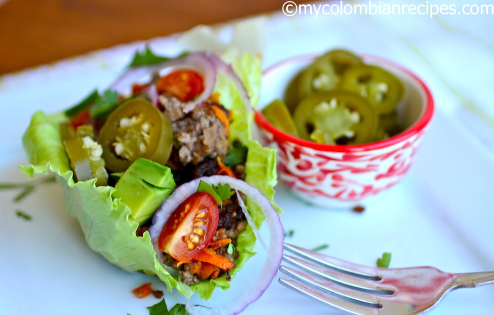 Beef Lettuce Wraps with Pickled Jalapeños