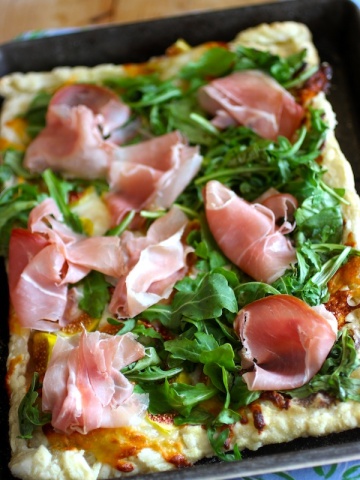 Arugula, Fig and Prosciutto Tart