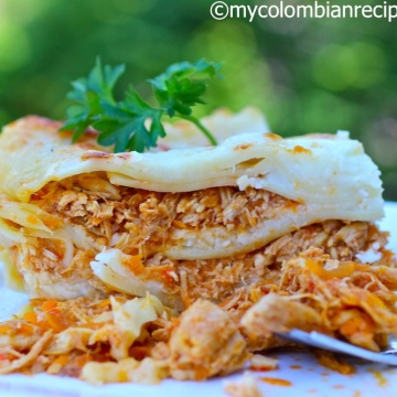 Lasaña de Pollo y Cerdo (Chicken and Pork Lasagna)