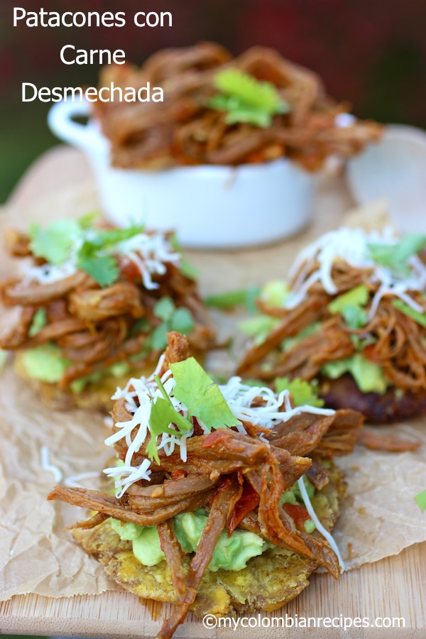 Patacones con Carne Desmechada