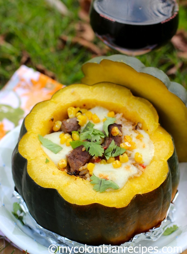 Capón de Ahuyama (Stuffed Squash or Pumpkin)