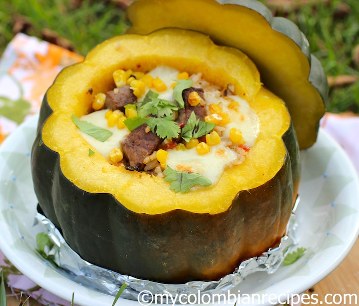 Capón de Ahuyama (Stuffed Squash or Pumpkin)