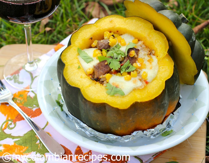 Capón de Ahuyama (Stuffed Squash or Pumpkin)