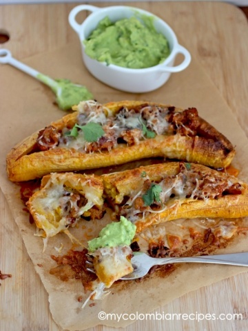 Ripe Plantains Stuffed with Chorizo and Cheese