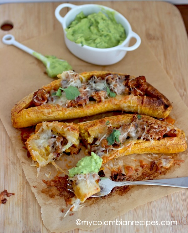 Ripe Plantains Stuffed with Chorizo and Cheese