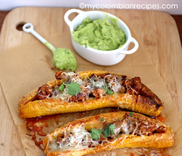 Ripe Plantains Stuffed with Chorizo and Cheese