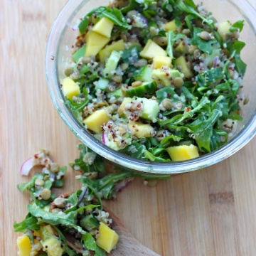 Lentil, Arugula, Mango and Quinoa Salad