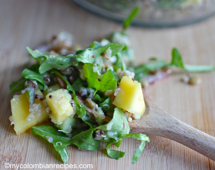 Lentil, Arugula, Mango and Quinoa Salad