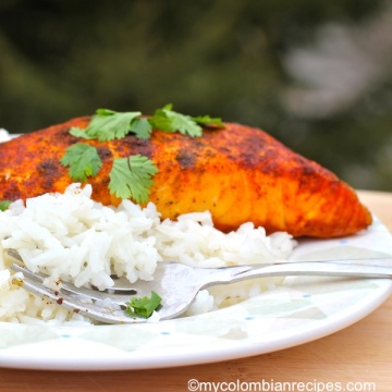 Baked Salmon with Cumin and Achiote
