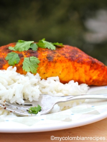 Baked Salmon with Cumin and Achiote