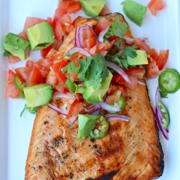 Grilled Salmon with Fresh Tomato and Avocado Salsa