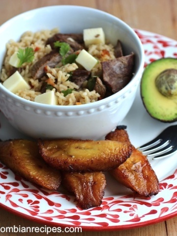 Arroz Atollado con Carne Ahumada (Rice with Smoked Beef)