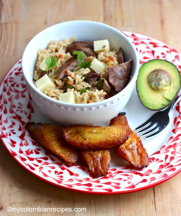 Arroz Atollado con Carne Ahumada (Rice with Smoked Beef)