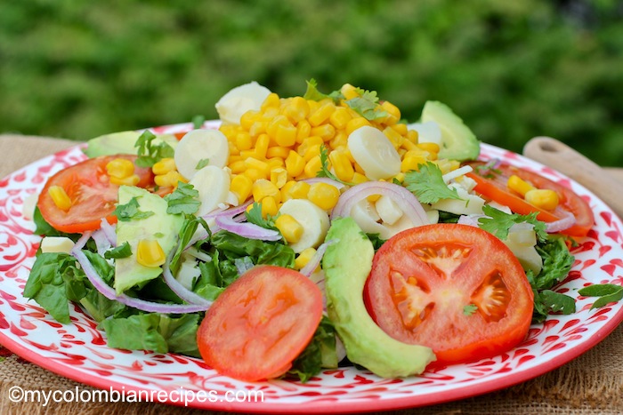 Ensalada de Palmitos y Maíz (Hearts of Palm and Corn Salad)