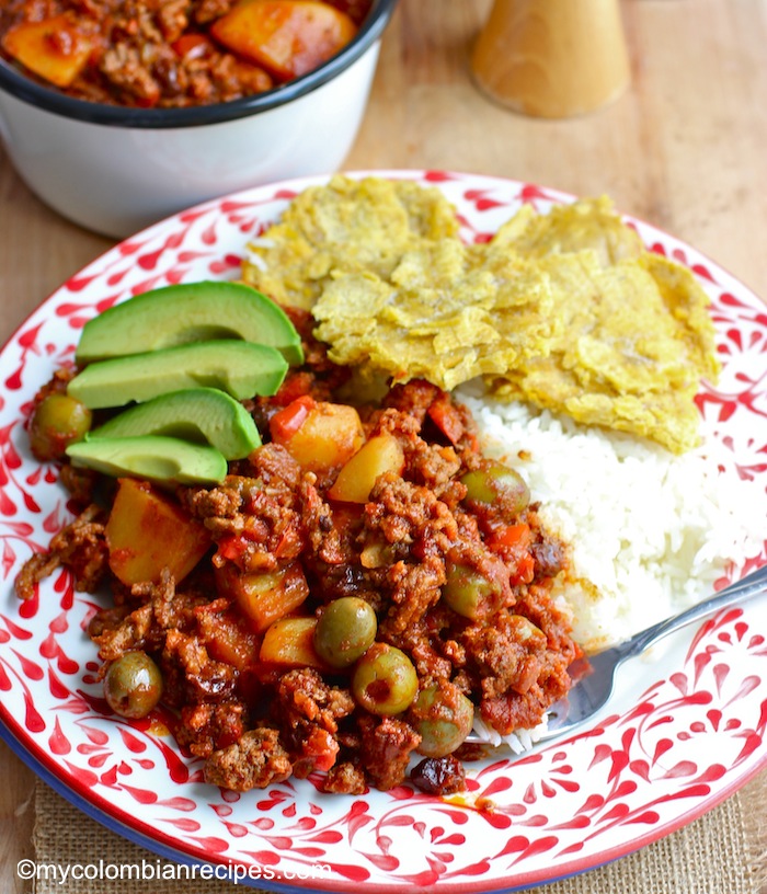 Chorizo and Beef Picadillo|This is a variation of the Cuban style beef picadillo|mycolombianrecipes.com
