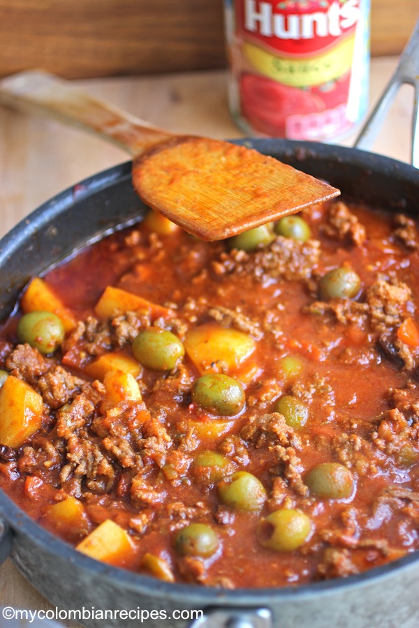 Picadillo con carne y Chorizo