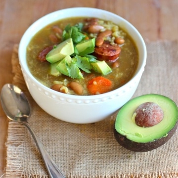 Bean and Rice Soup (Sopa de Arroz y Frijoles)|mycolombianrecipes.com