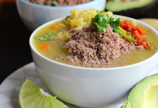 Sopa de Arroz con Carne en Polvo (Rice Soup with Powdered Beef)|mycolombianrecipes.com