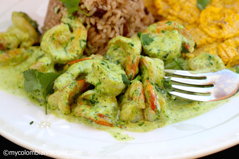 Shrimp With Creamy Cilantro Sauce