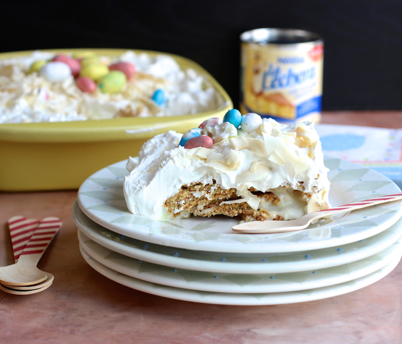 Postre de galletas con lechera