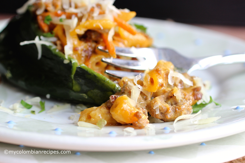 Three Cheese Hamburger Helper® Stuffed Poblano Peppers