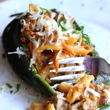 Three Cheese Hamburger Helper® Stuffed Poblano Peppers |mycolombianrecipes.com