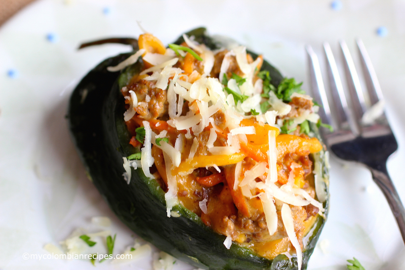 Three Cheese Hamburger Helper® Stuffed Poblano Peppers