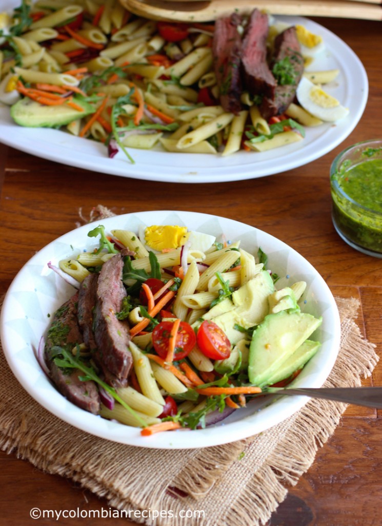 Penne Pasta, Steak and Chimichurri Salad