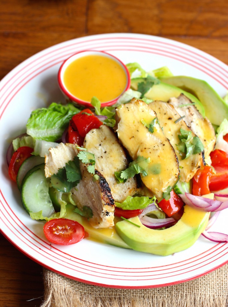 Grilled Chicken Salad with Mango Chipotle Dressing