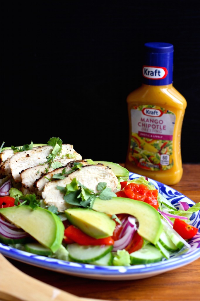 Grilled Chicken Salad with Mango Chipotle Dressing 