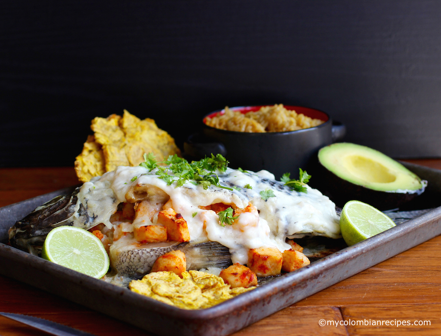 Pescado Relleno de Mariscos (Whole Fish Filled with Seafood)