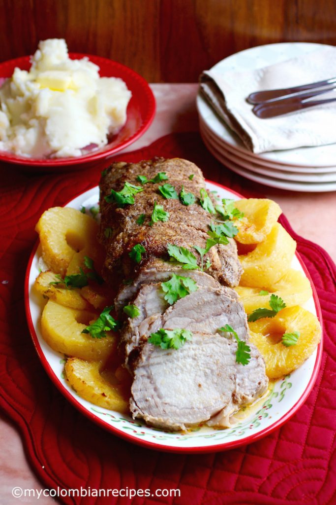 Pineapple Roasted Pork Loin |mycolombianrecipes.com