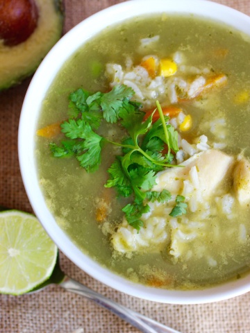 Cilantro-Lime Rice and Chicken Soup |mycolombianrecipes.com