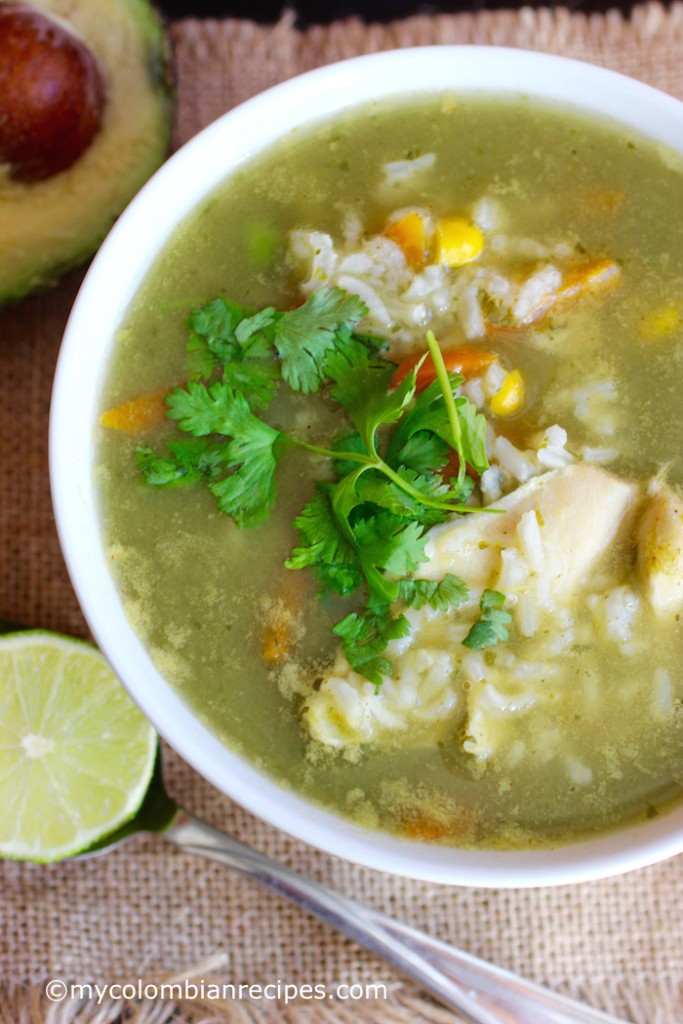 Cilantro Lime Chicken and Rice Soup |mycolombianrecipes.com