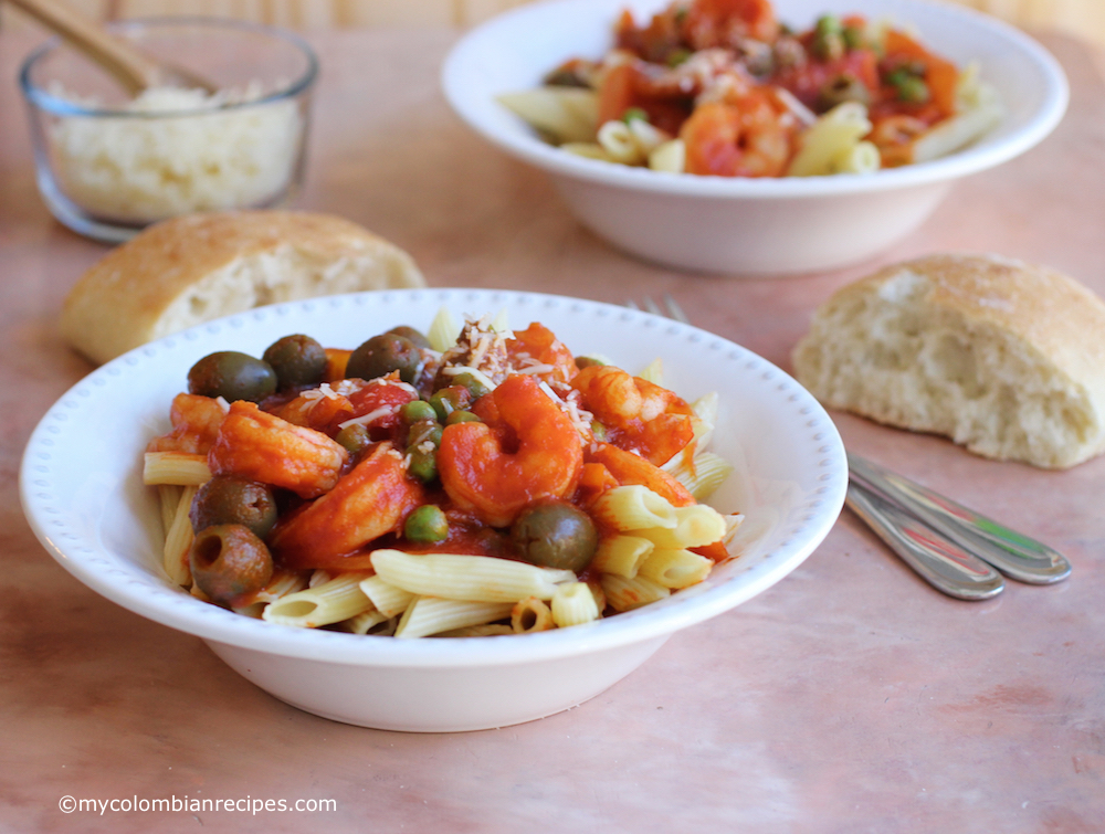 Pasta with Camarones Enchilados