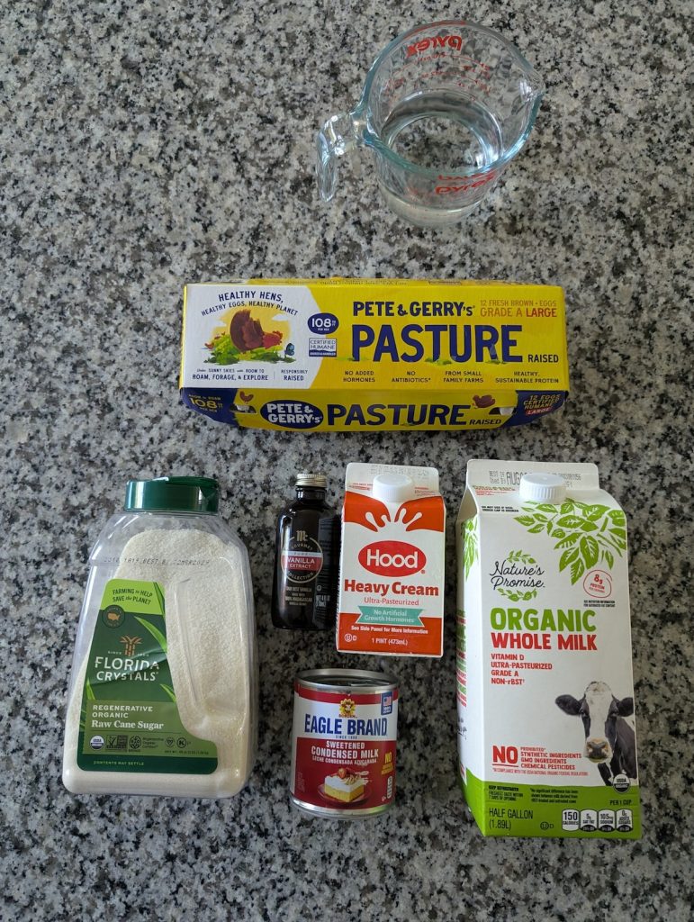 Flan Ingredients