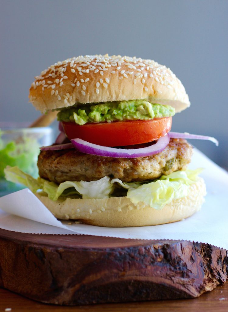 Turkey-Poblano Pepper Burgers