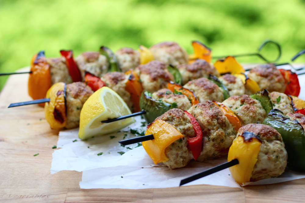 Grilled Turkey Meatball Kebabs