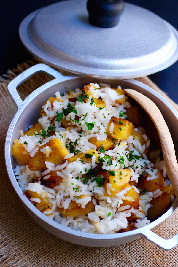 Arroz de Pajarito (Rice with Ripe Plantain)