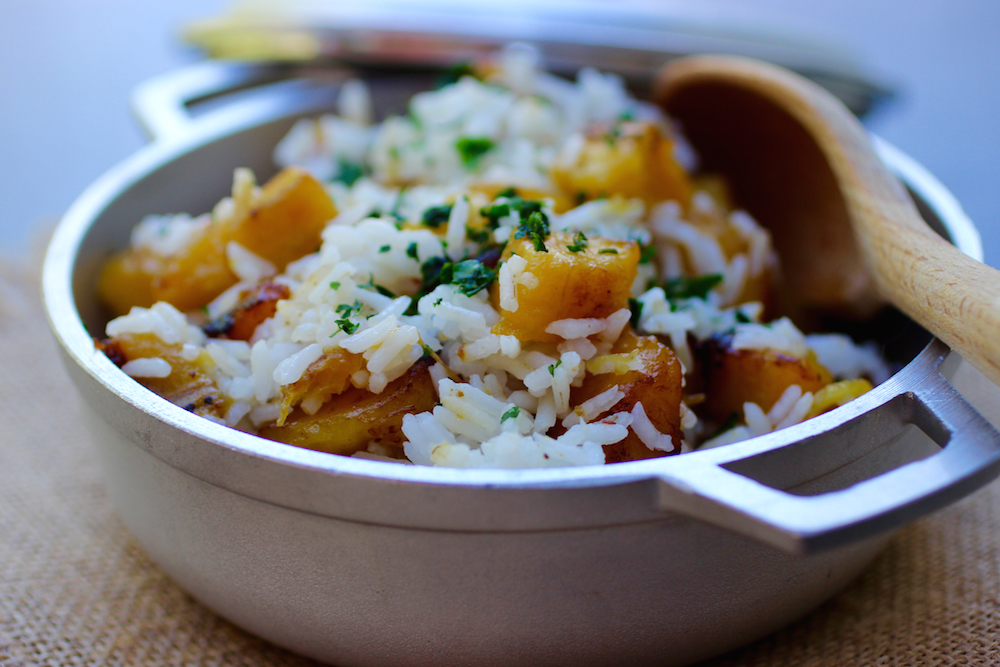 Arroz de Pajarito (Rice with Ripe Plantain)