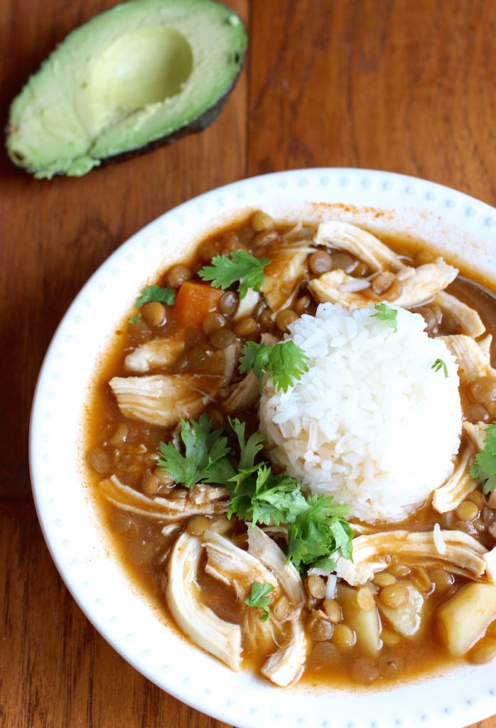 Sopa de Lentejas y Pollo