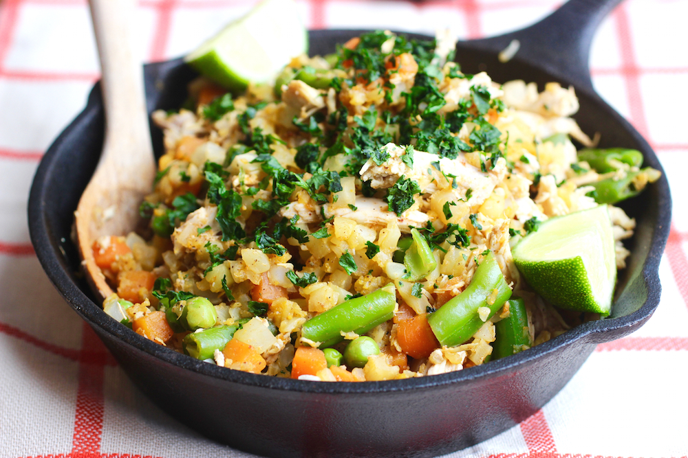 Cauliflower rice with pollo